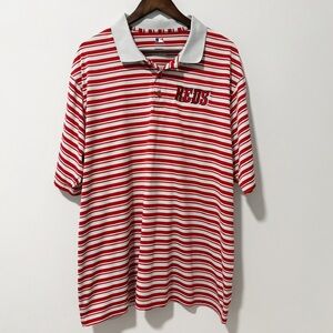 MBL Cincinnati Red Striped Polo Shirt Mens Sz 2XL Red Gray Baseball Embroidered